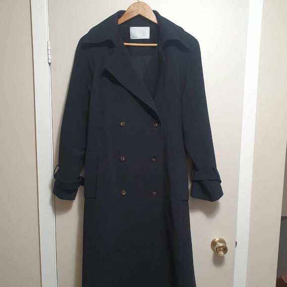 OAK + FORT Oversized Trench Coat - XS - Black - Picture 6 of 9